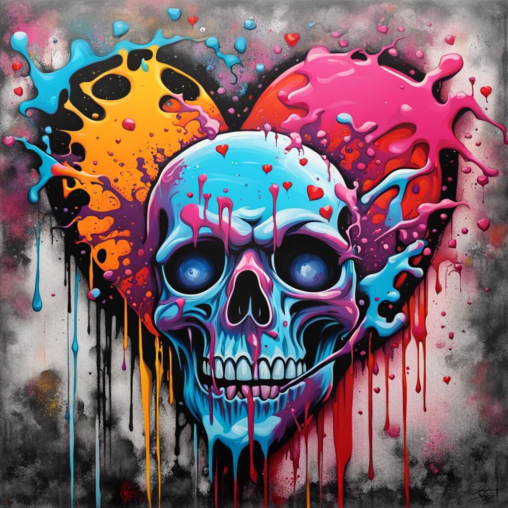Romantic Horror Graffiti Art in Splash Style