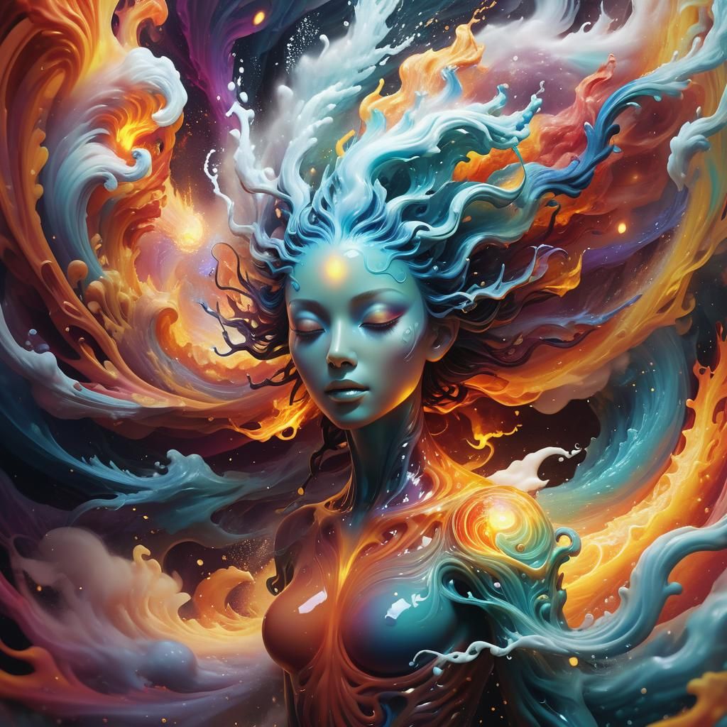 Surreal Elemental Being Concept Art