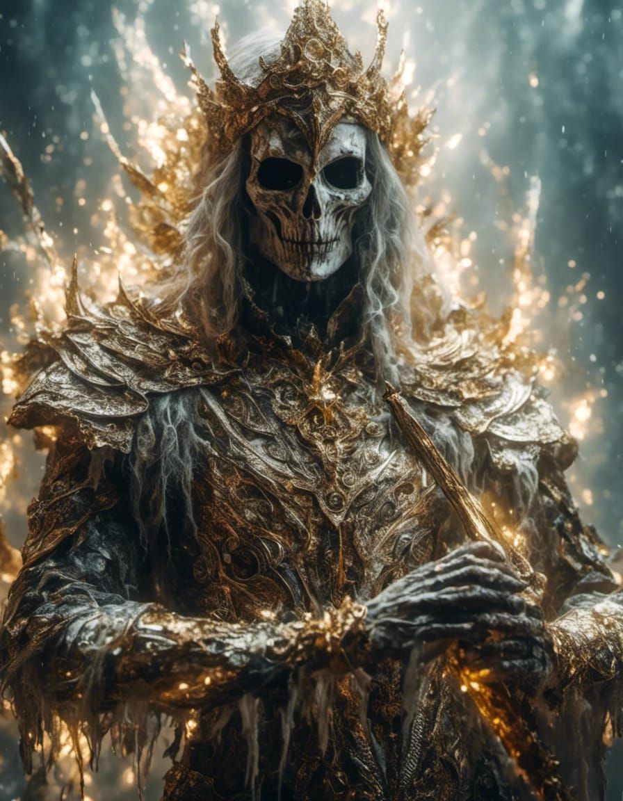 Ghoulette with Ancient Sword in Fractal Style