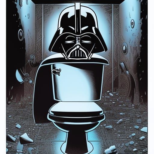 Darth Vader Contemplates a Toilet: Comic Book Art