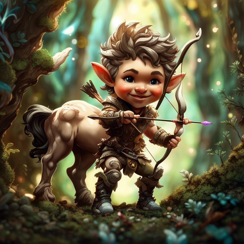 Chibi Centaur Archer in Fantasycore Style