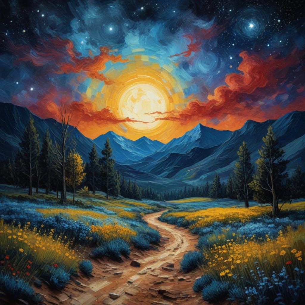 Celestial Dreams in Impressionist Style