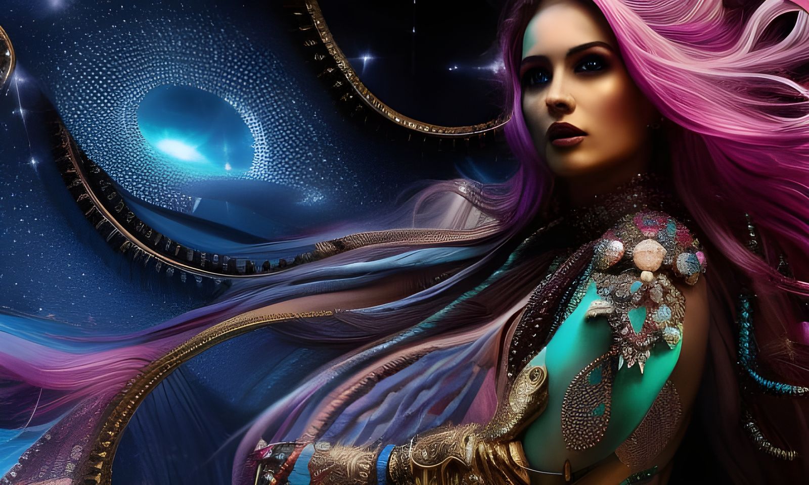 Tribal Belly Dancer Queen with Hologram Ornaments