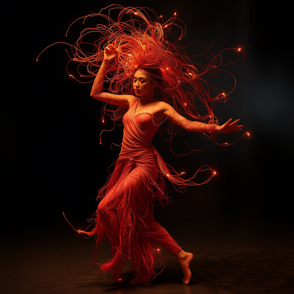 Copper Wire Butoh Dancer with Mythological Energy