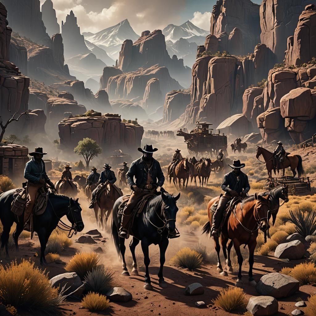 Black Cowboys: Detailed Matte Painting