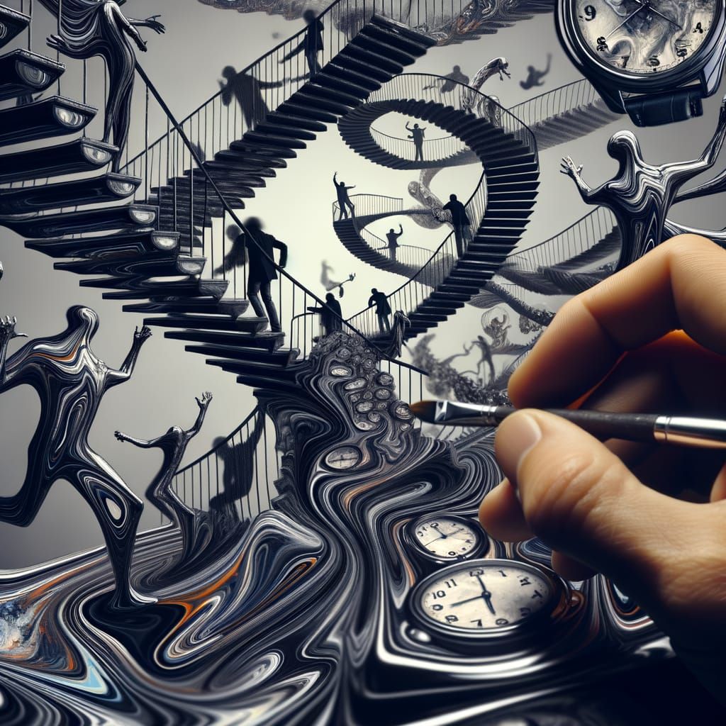 Mirrored Chrome Reality Warp: Ascending and Descending Phant...