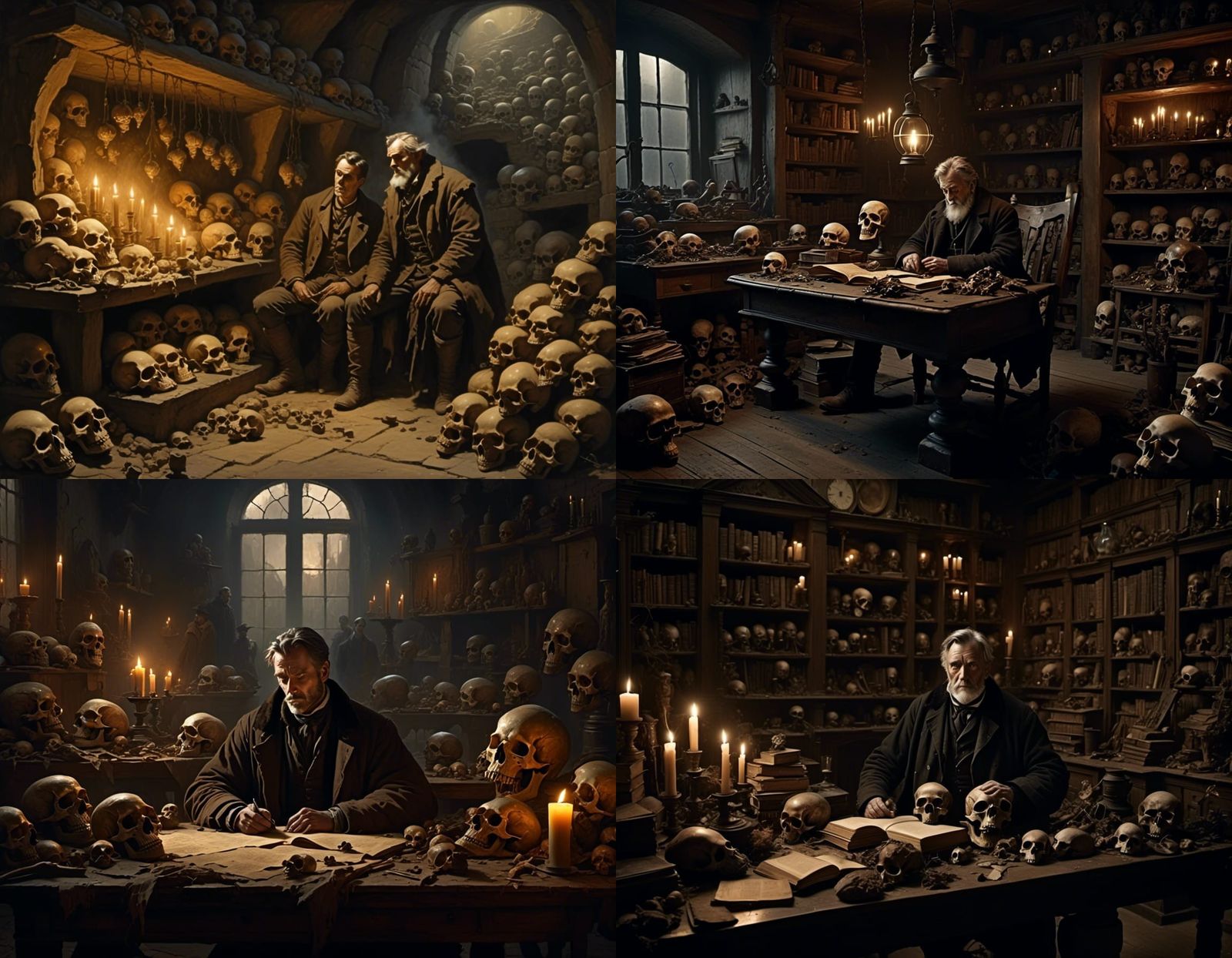 a male collector of animal and human skulls