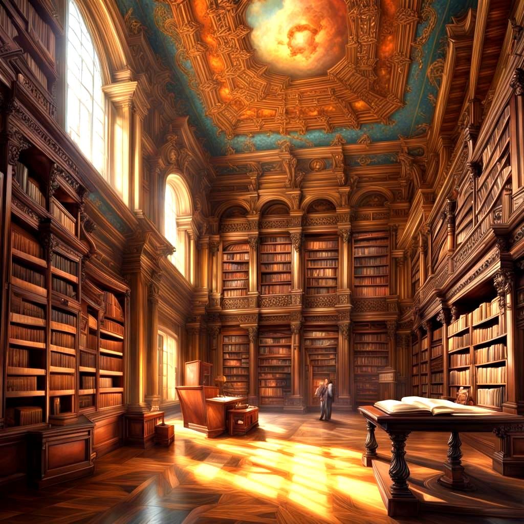 Historic Libraries: Hyperrealistic Concept Art