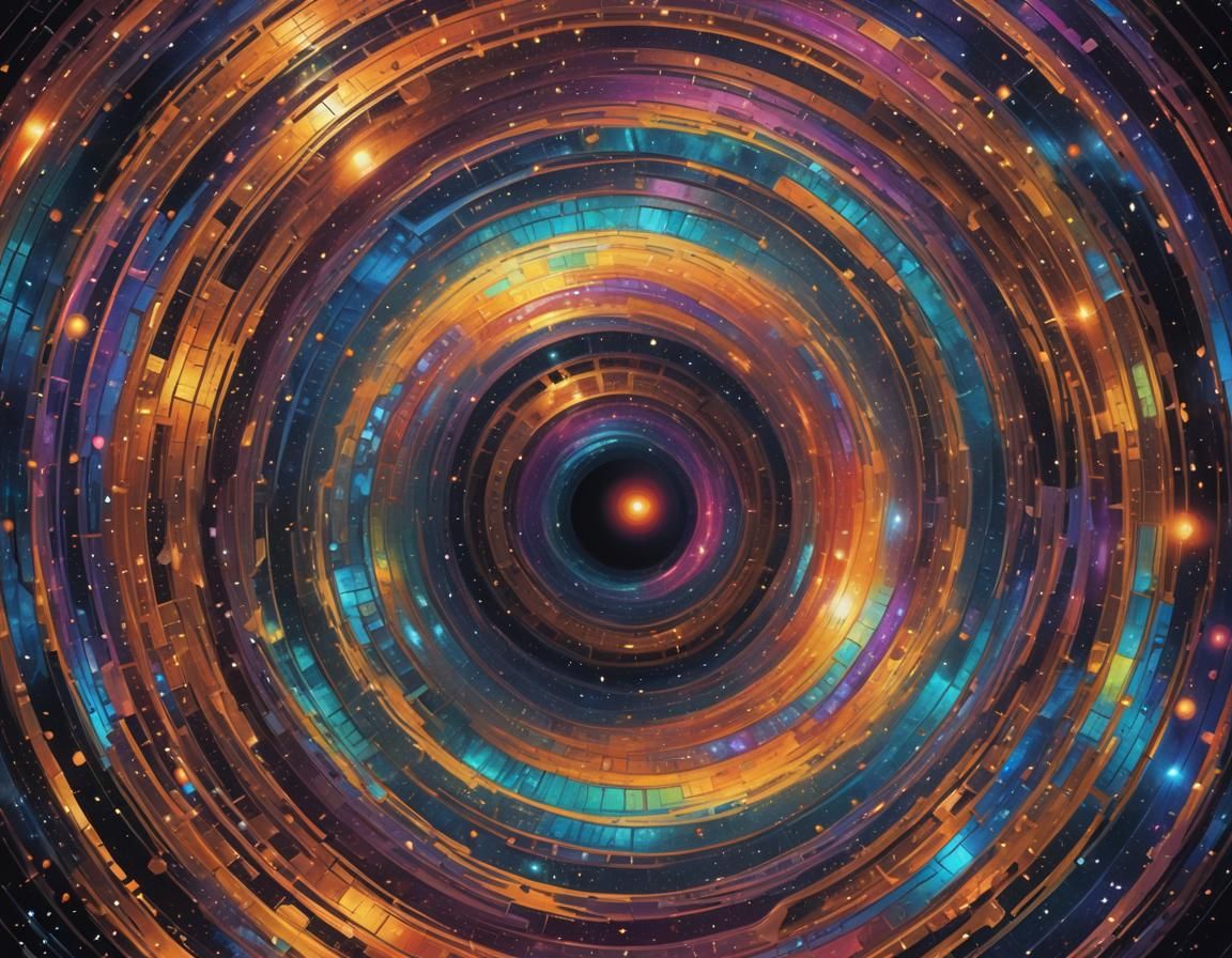 Cosmic Serenade: Iridescent Energy Through a Wormhole