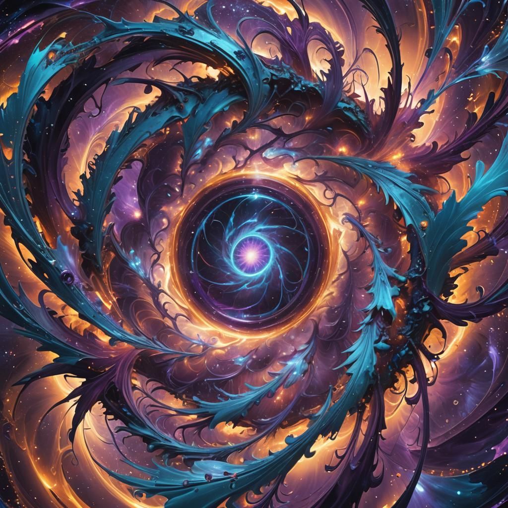 Ethereal Portal Emitting Swirling Energies in Cosmic Surreal...