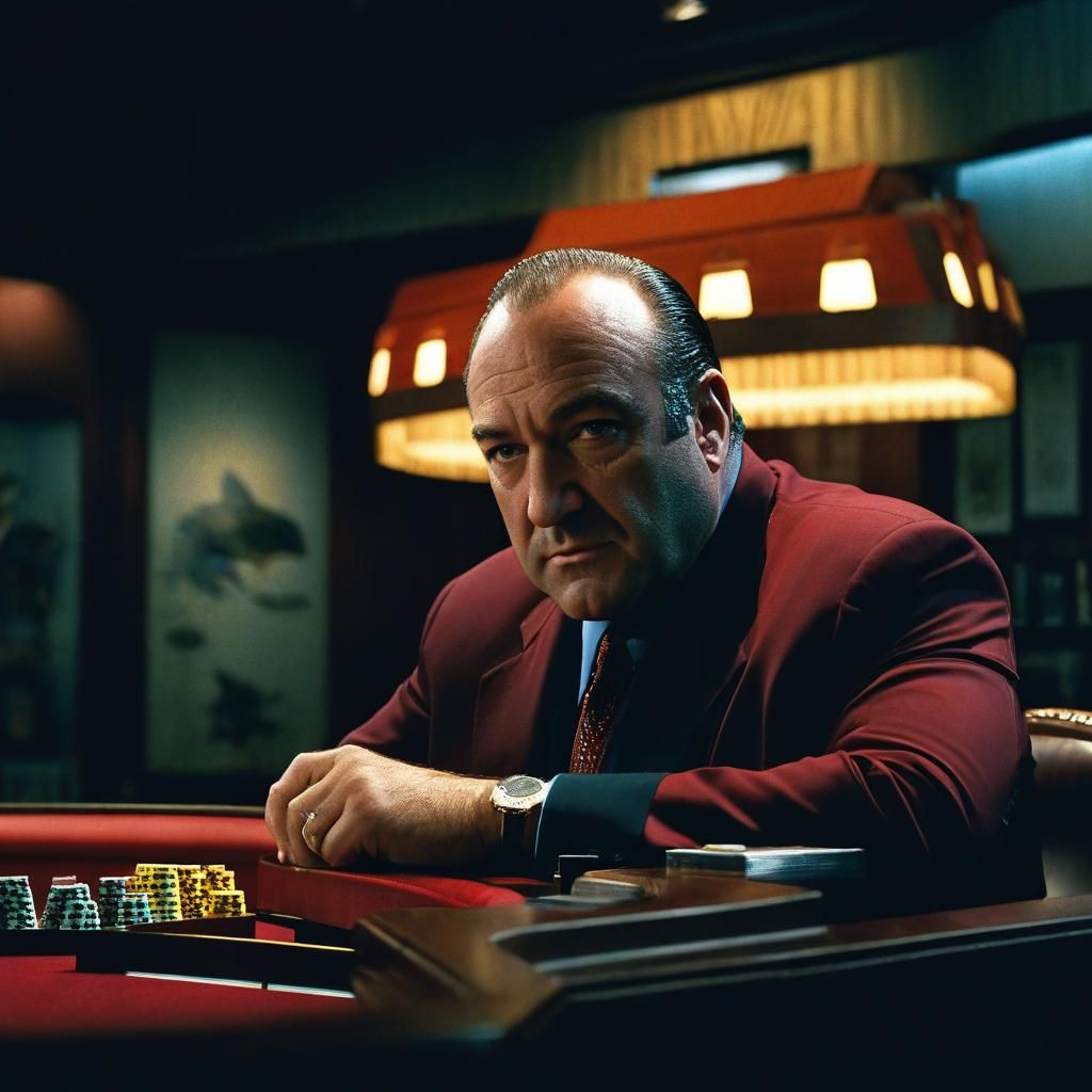 James Gandolfini Cinematic Portrait with Film Grain