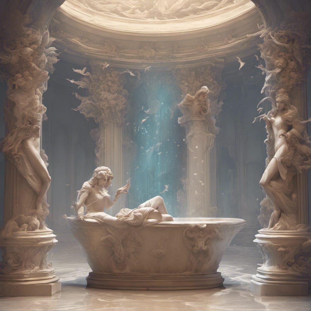 A Sculpture taking a Bath