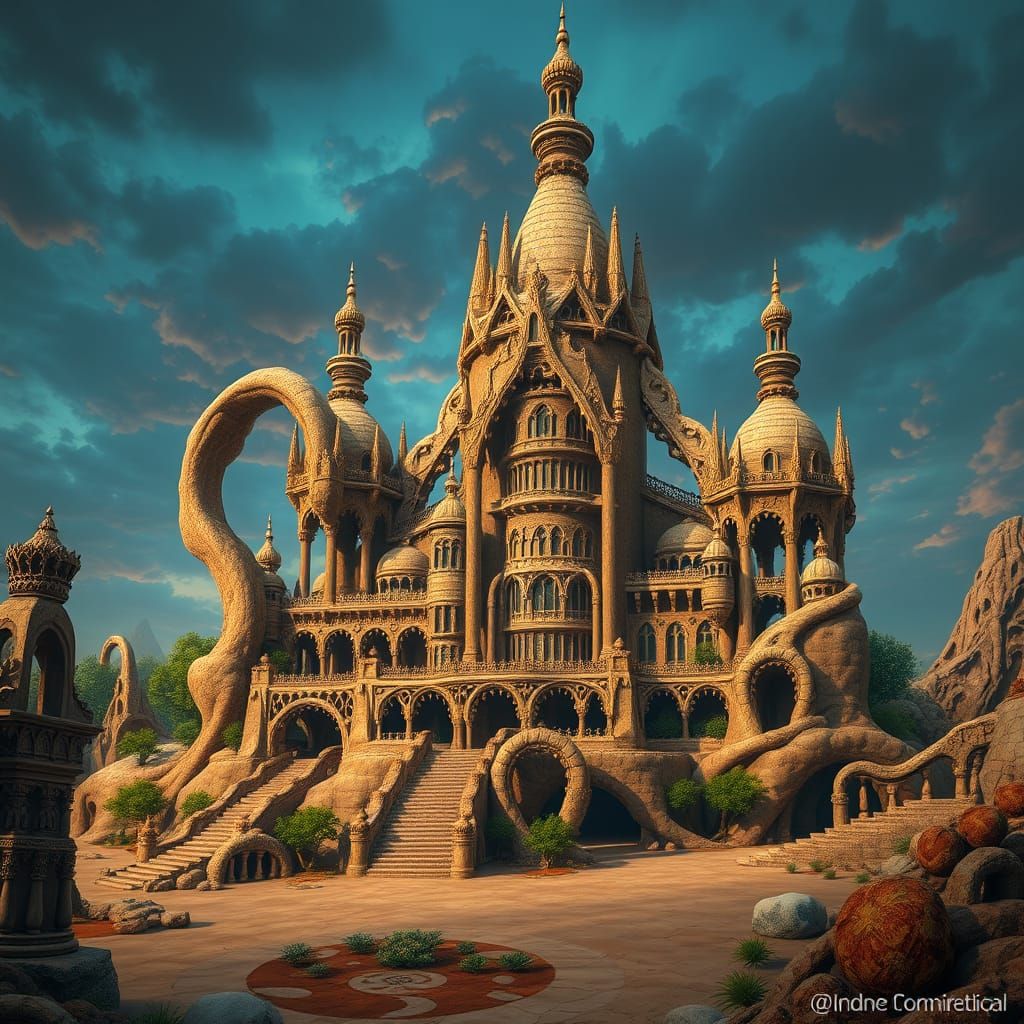 Earthen Palace Rises from the Ground in a Vibrant, Living Ta...