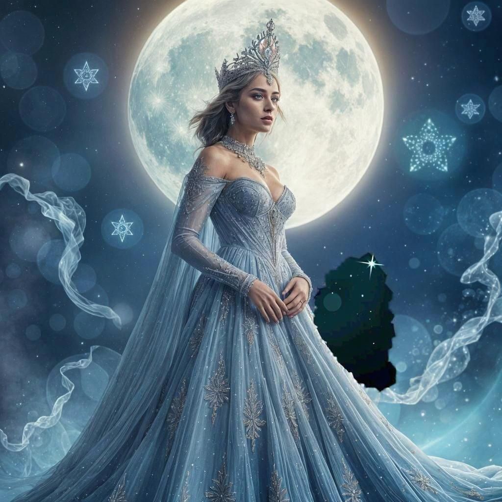 Queen of the Moon in Ethereal Moonscape
