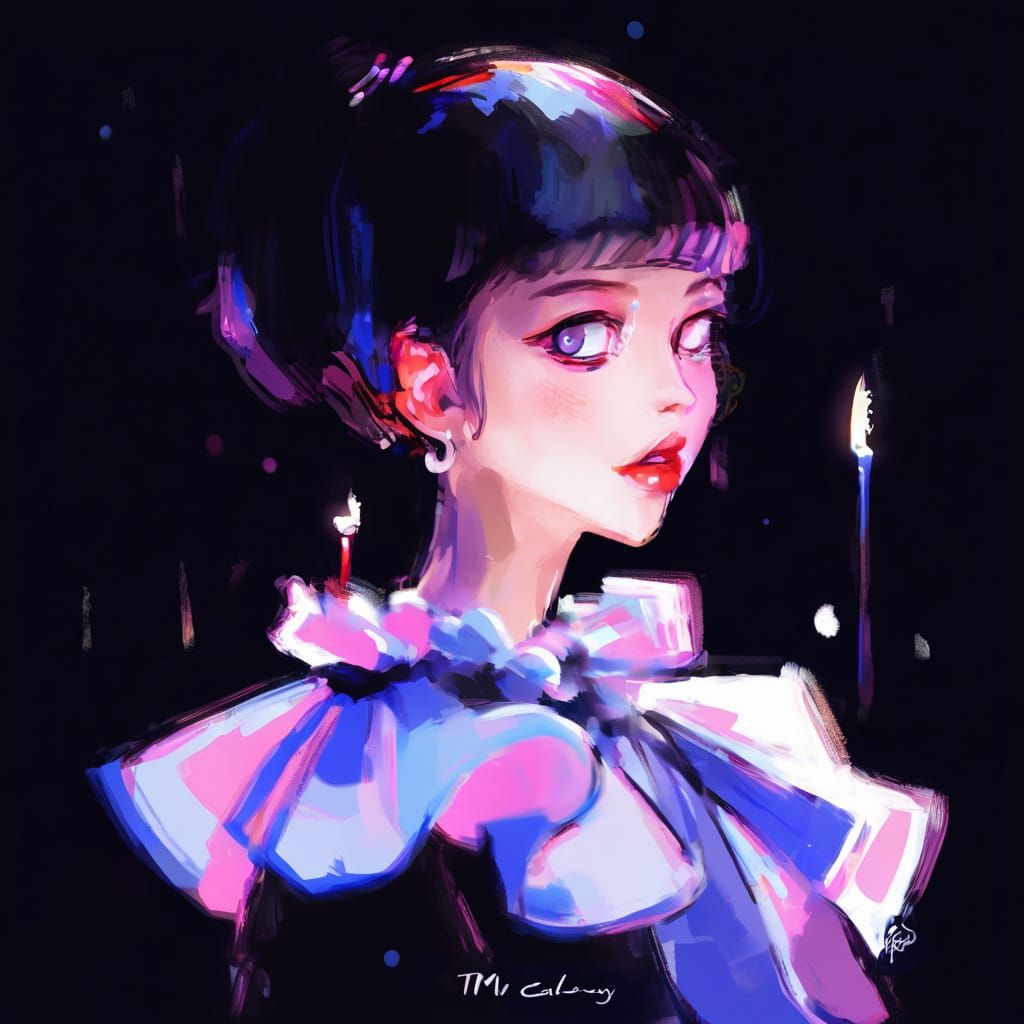 Impressionist Portrait of a Girl with Jelly Eyes