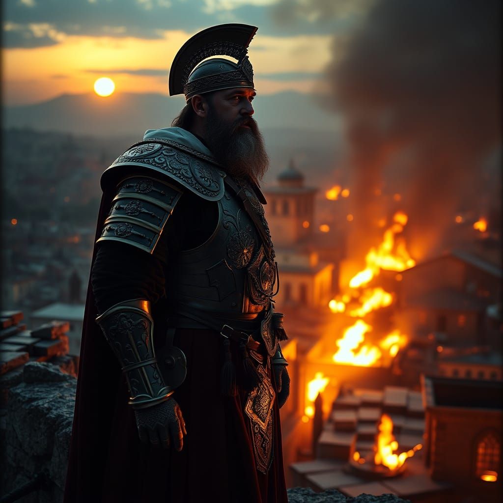 Byzantine Emperor Konstantinos Palaiologos in Final Stand Ag...