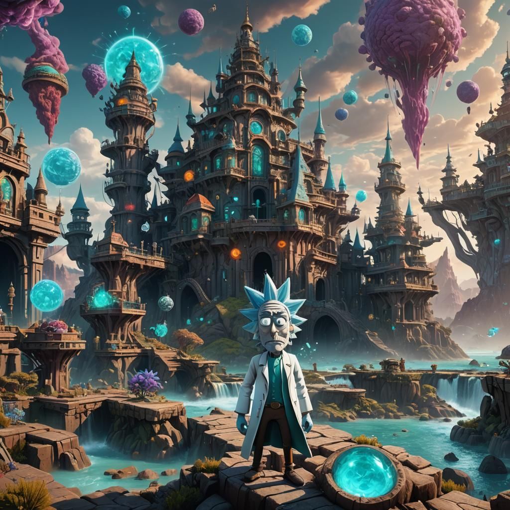 Detailed Matte Painting of Rick Sanchez