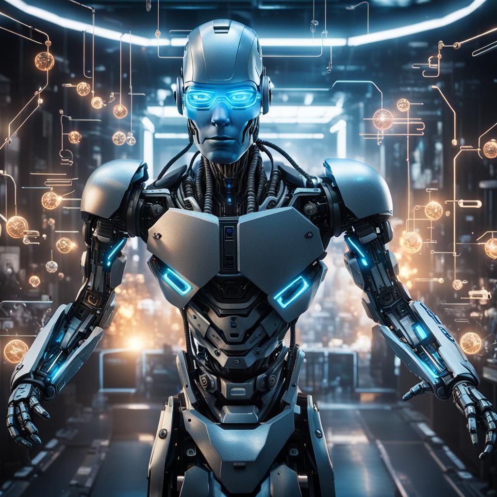 Futuristic Cybernetic World with Advanced Technology