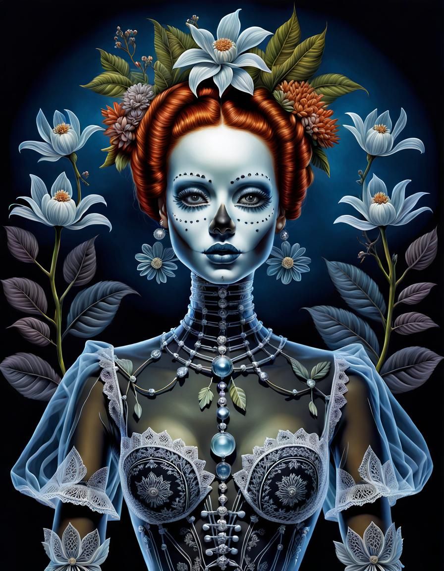 X-Ray Voodoo Doll Portrait in Surrealist Style