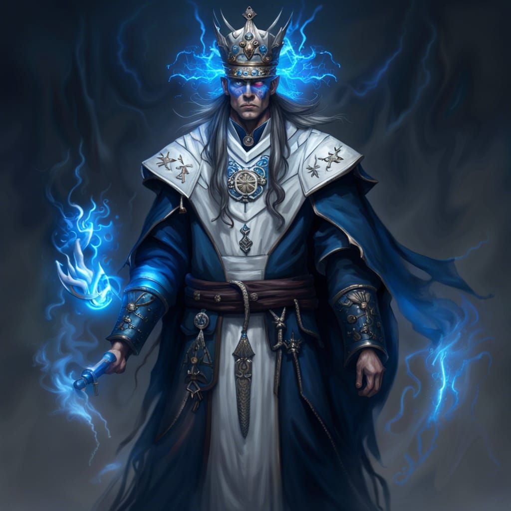 Fantasy Warlord Mad Scientist Portrait in Dark Fantasy Style