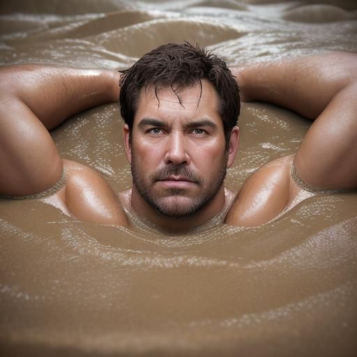 Man Sinking in Quicksand: Professional Studio Portrait