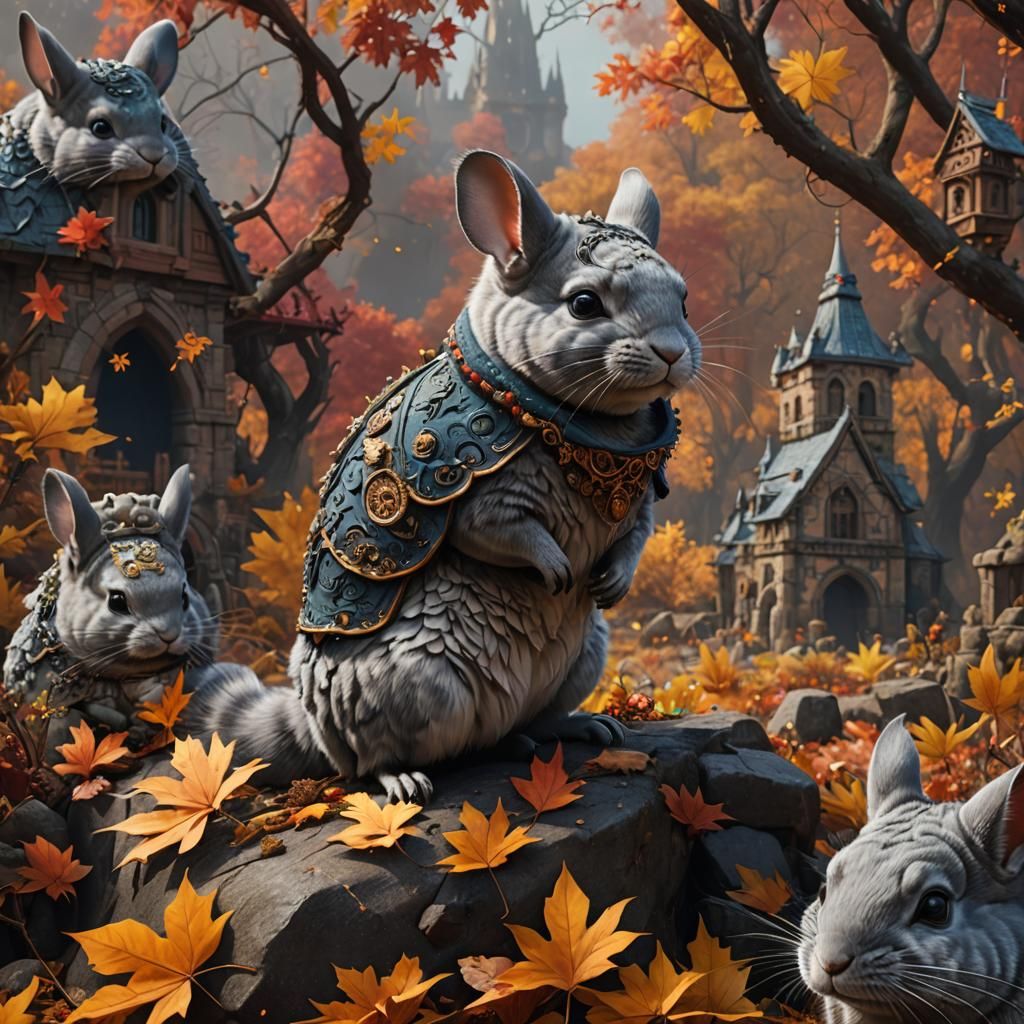 Autumn Chinchilla in Detailed Matte Painting