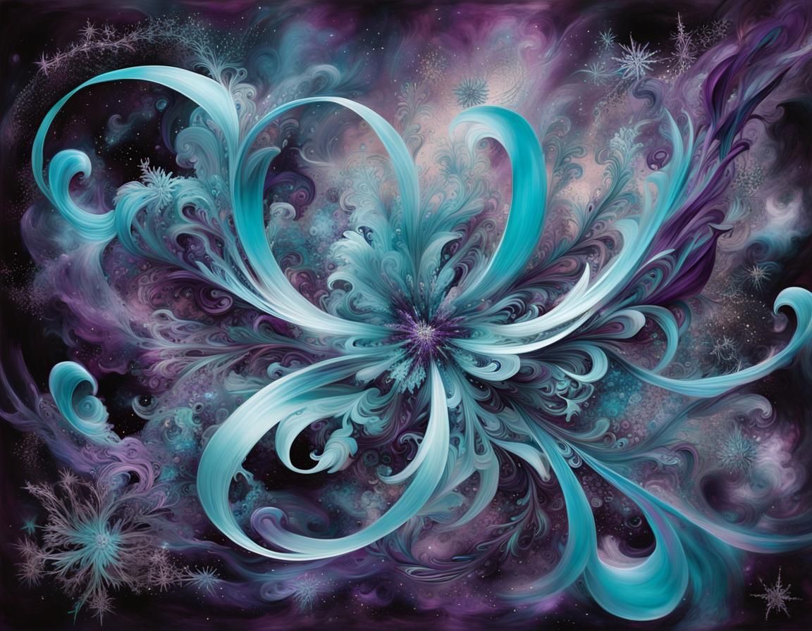 Ethereal Calligraphy in a Cosmic Ballet