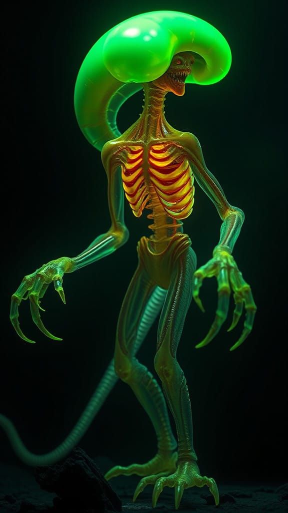 Bioluminescent HR GIGER ALIEN Creature