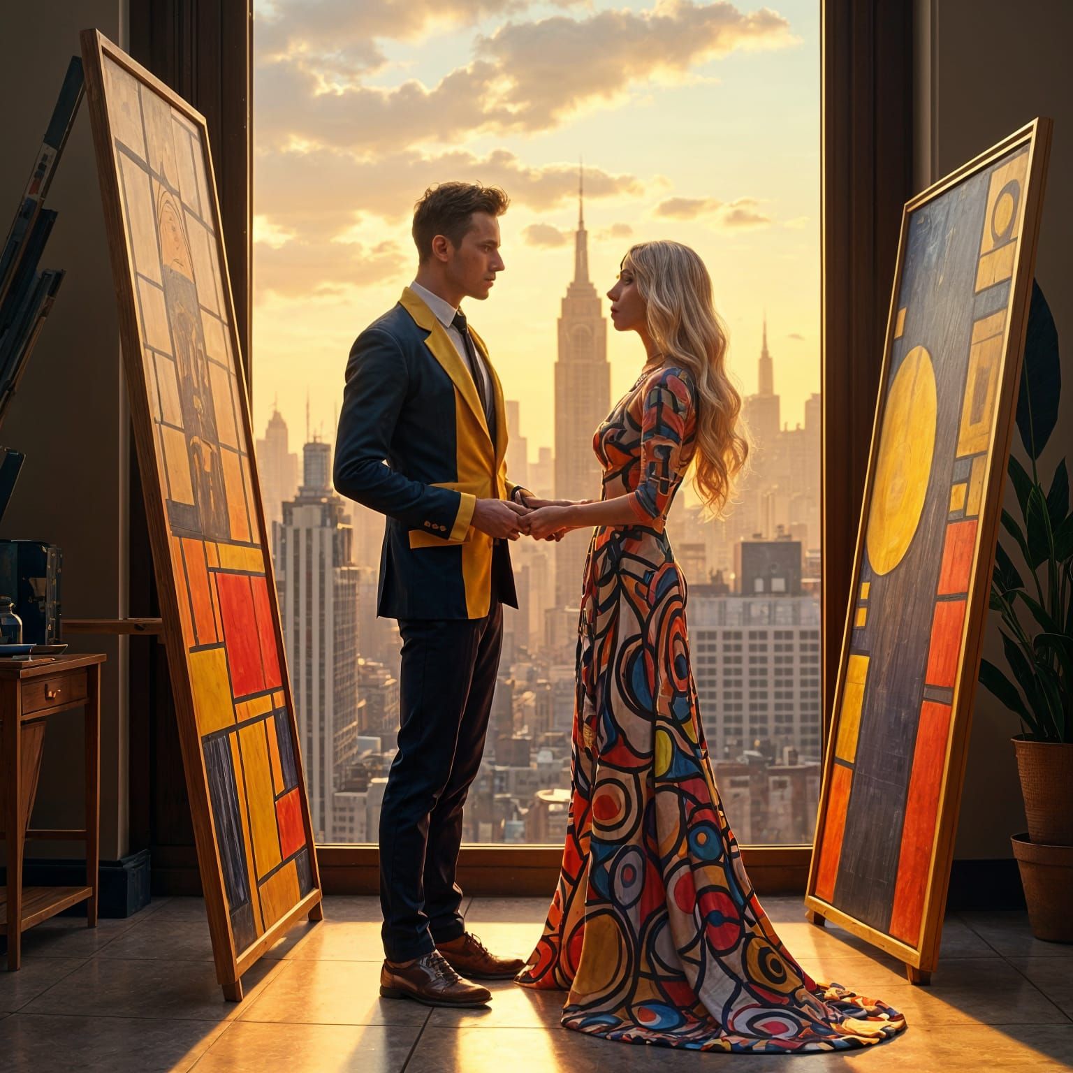 Colorful Abstract Art in New York Studio