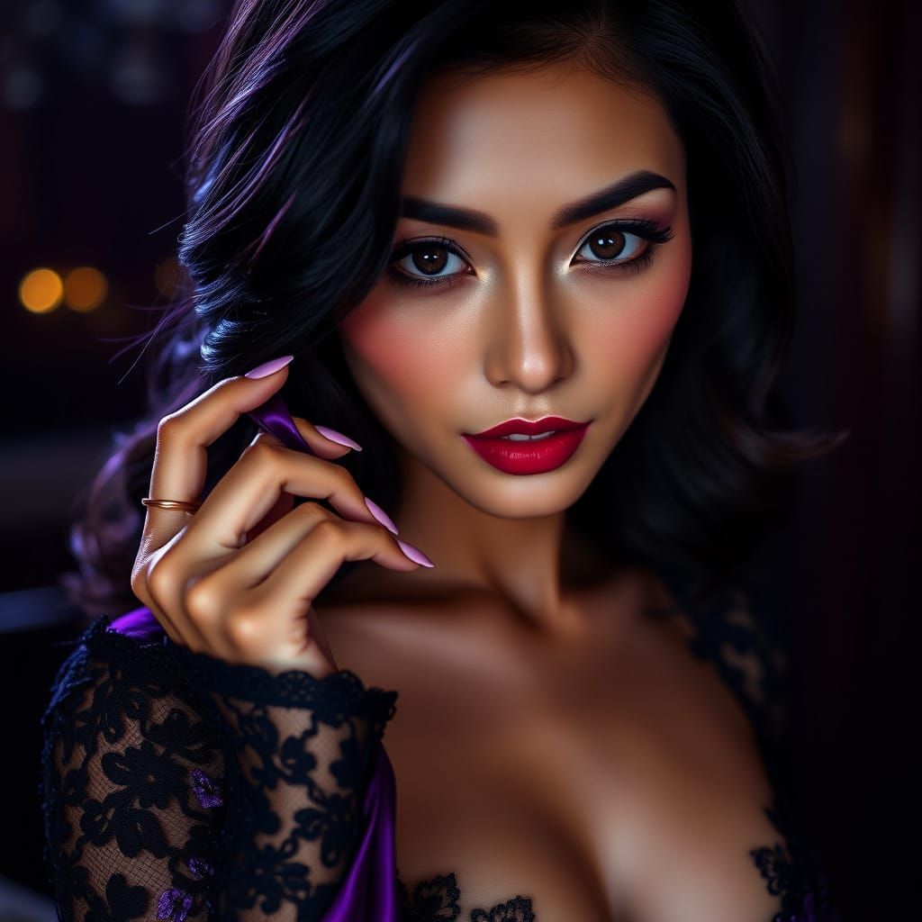 Exotic Asian Goddess in Cinematic Portrait
