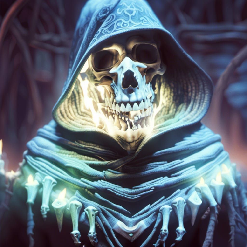 Hyperdetailed Skeleton Demon in Dark Fantasy Style