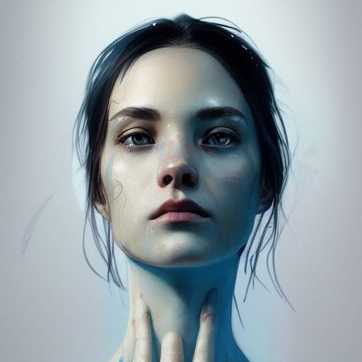 Detailed Sad Portrait in Artgerm Style