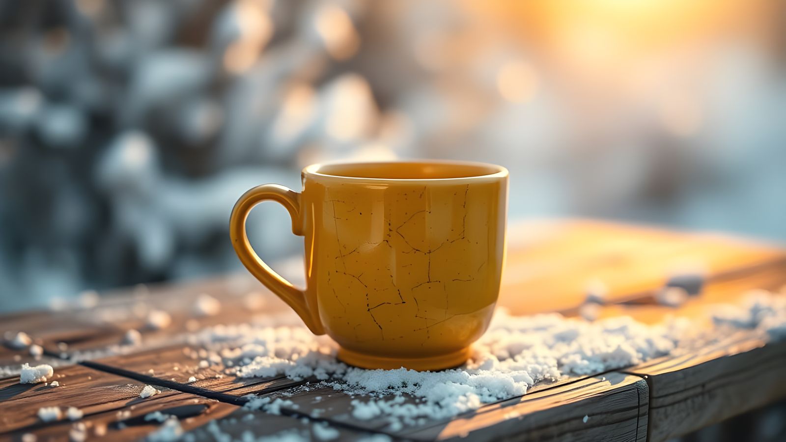 Vibrant Winter Morning Coffee Scene