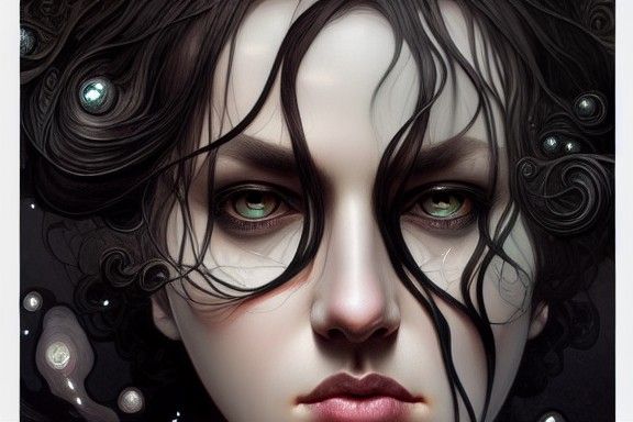 Eldritch Art Nouveau Portrait of a Woman