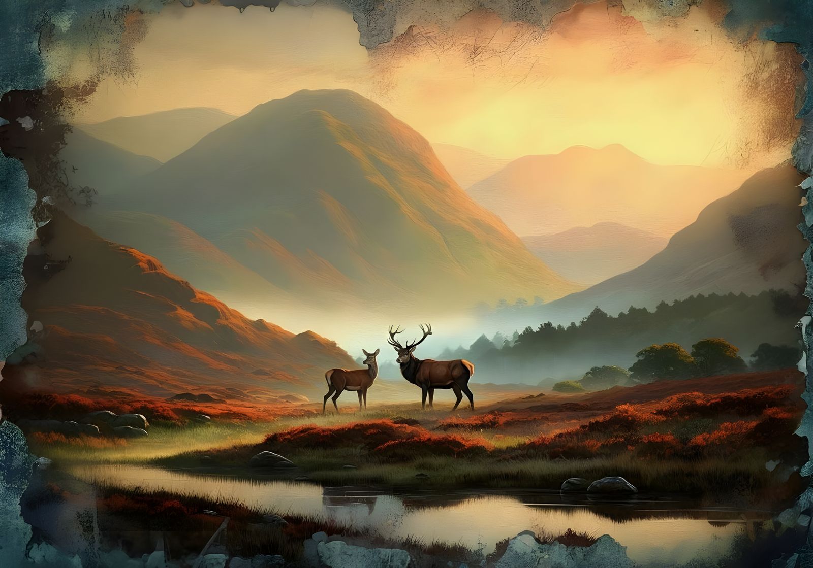 Misty morning sunrise