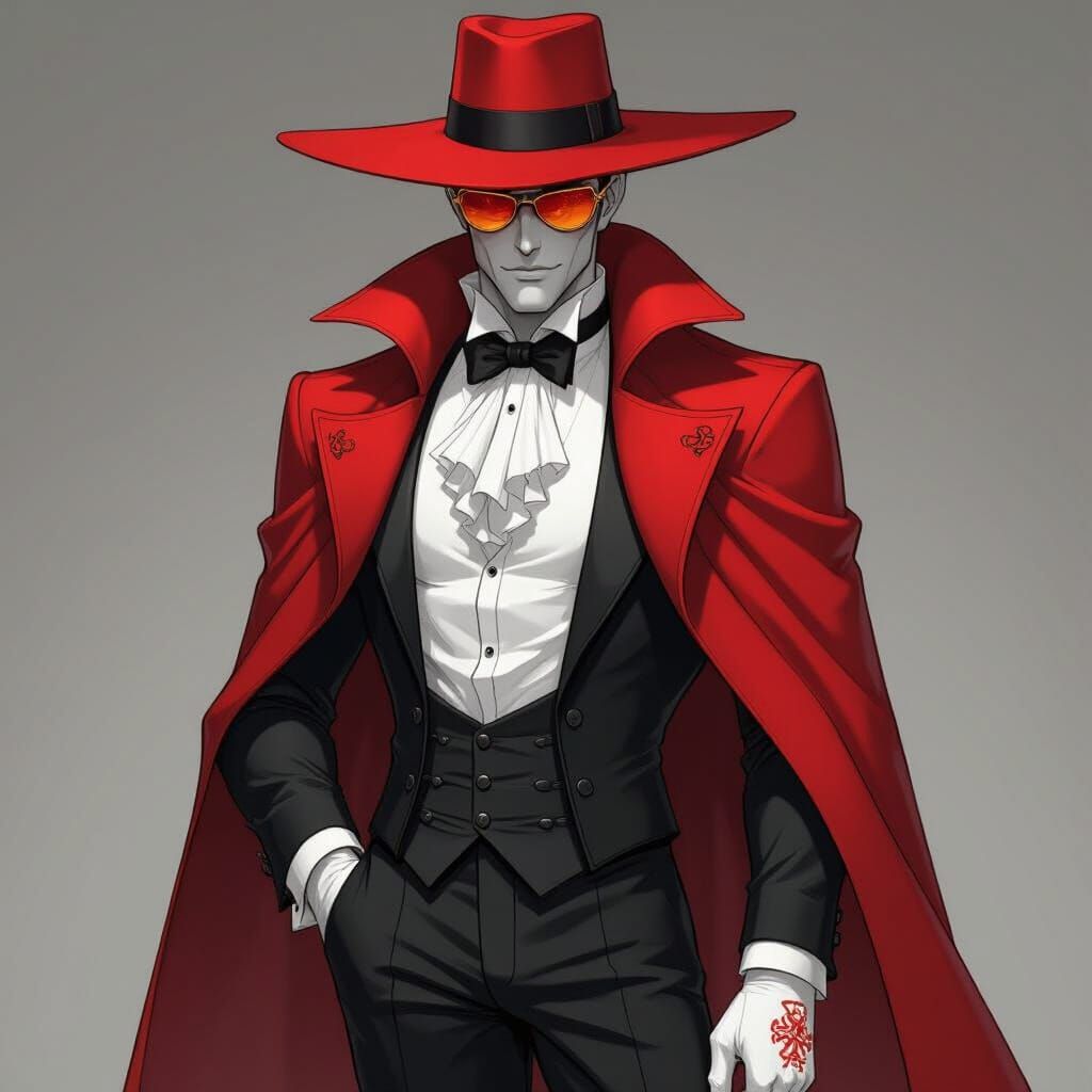 Handsome Vampire Man in Cel-Shaded Manga Style