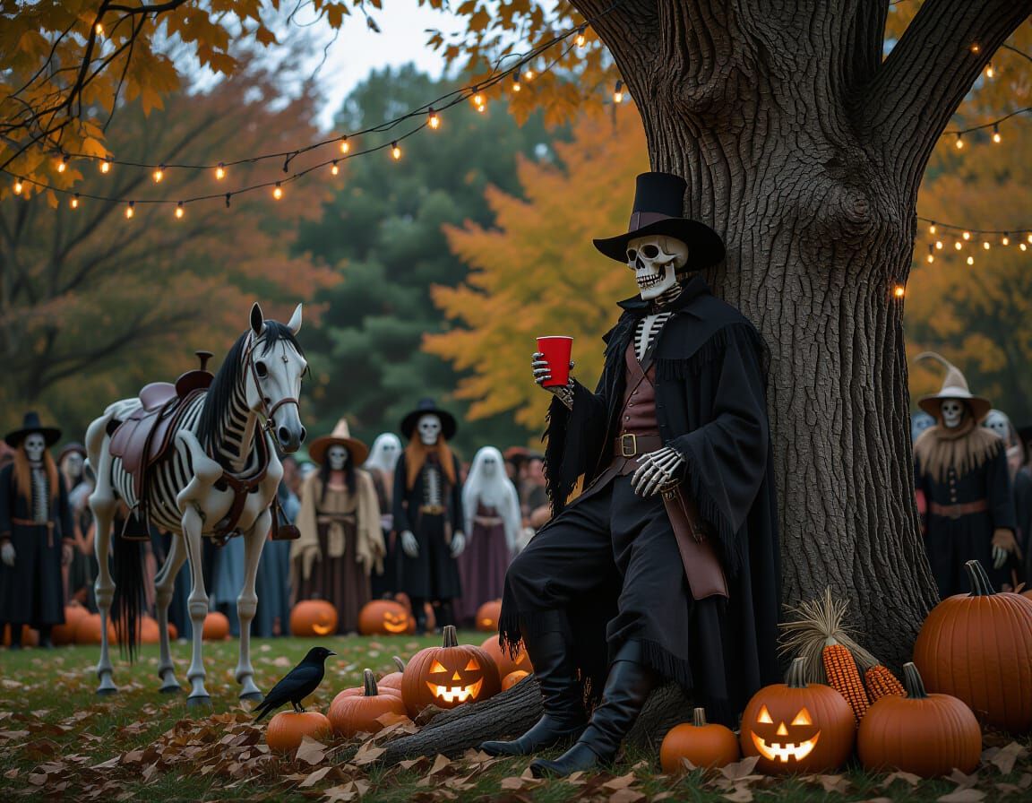 Everything normal, just a guy, a paper cup, a horse, and an ...