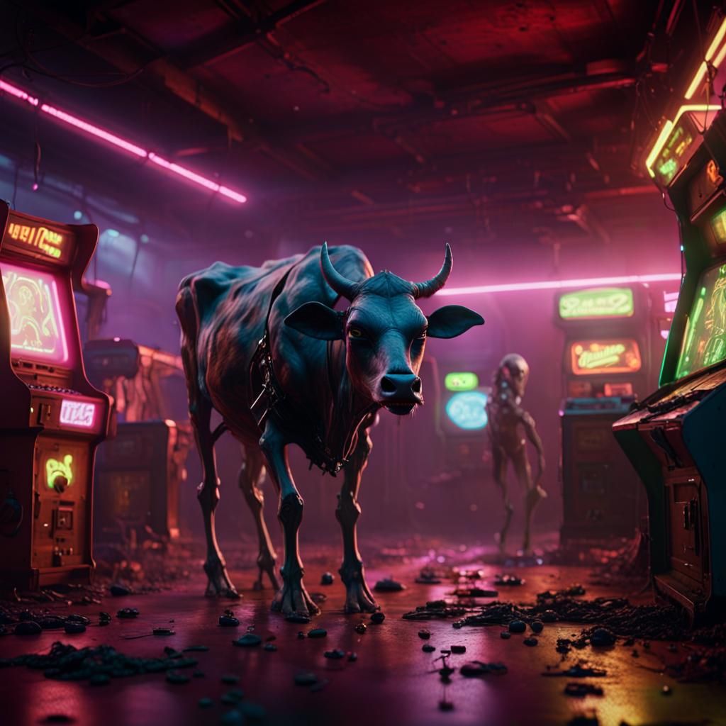 Alien Claw Machine Game in Abandoned Arcade