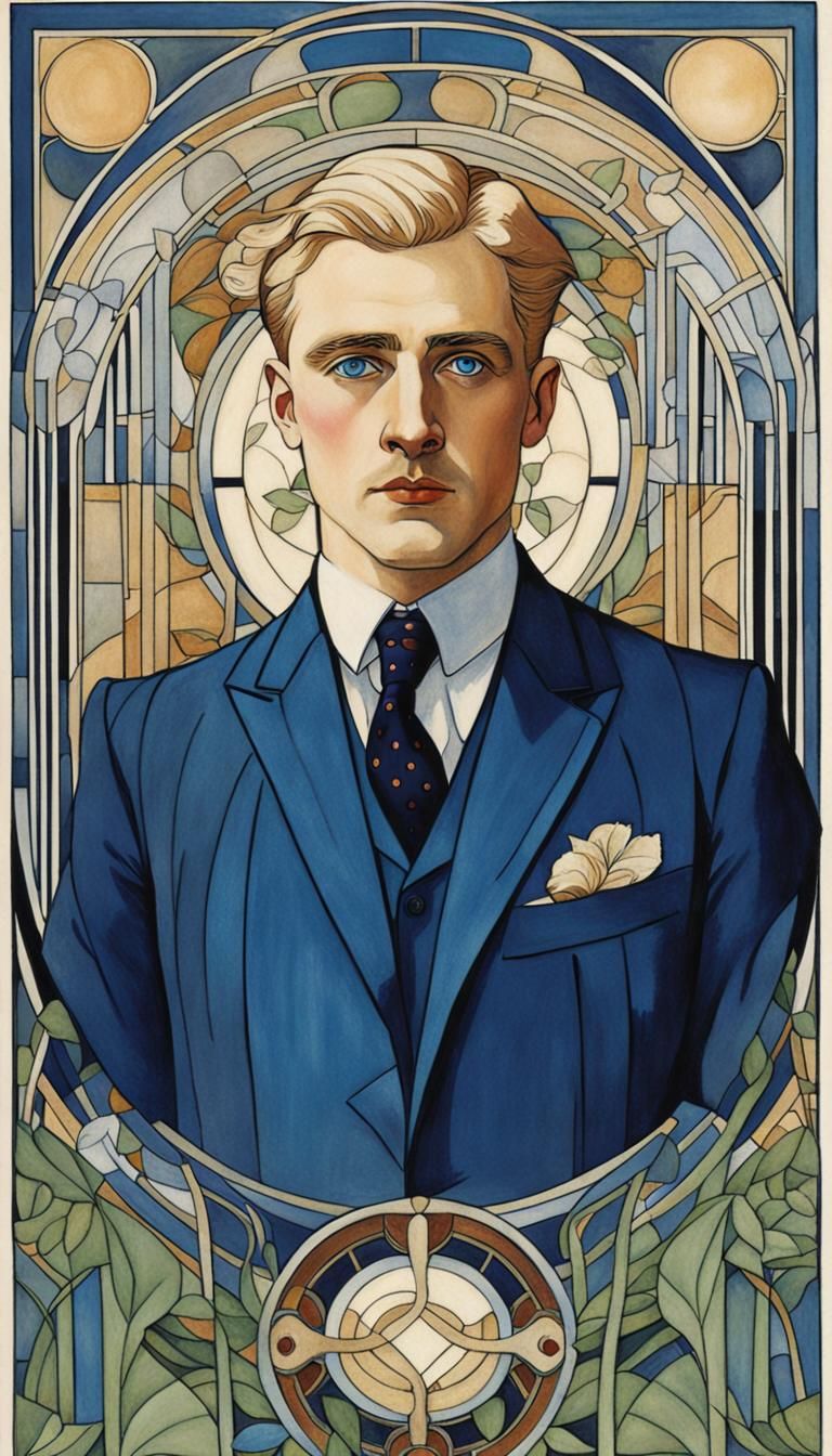 Male Portrait in the Art Nouveau style