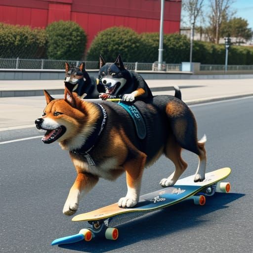 Adorable Dogs Riding Skateboards with Skill