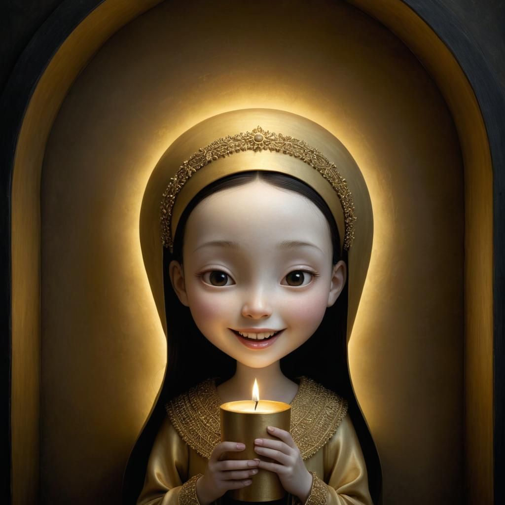 Girl in Golden Light: Chiaroscuro Style