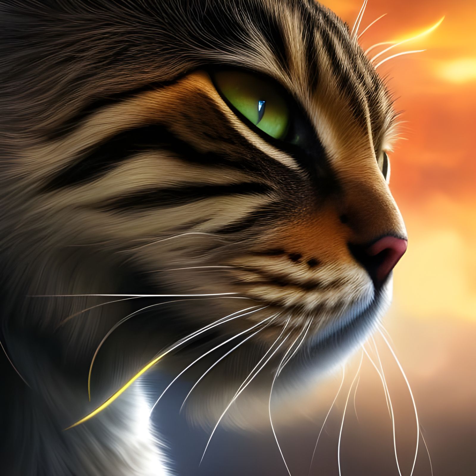 Astronaut Cat in Galactic Cosmic Space, Digital Art