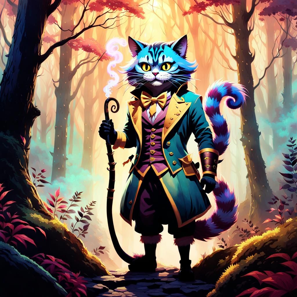 Cheshire Cat Ranger in Misty Forest Concept Art