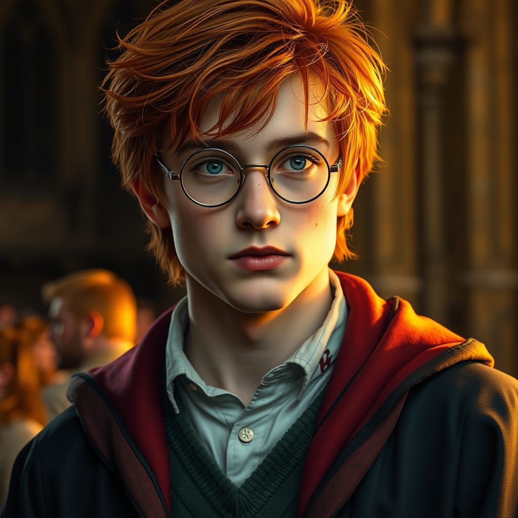 Harry Potter Ron Weasley Morph in Golden Light
