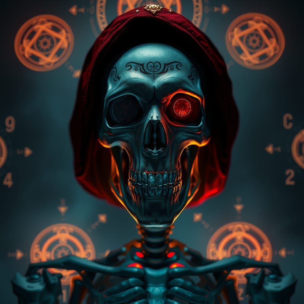 Sci-Fi Skeleton Vampire Portrait in Digital Art