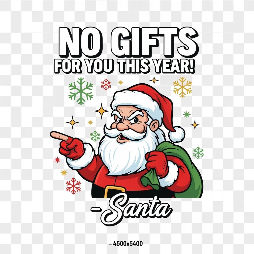 Grumpy Santa Sarcastic Christmas T-Shirt Design