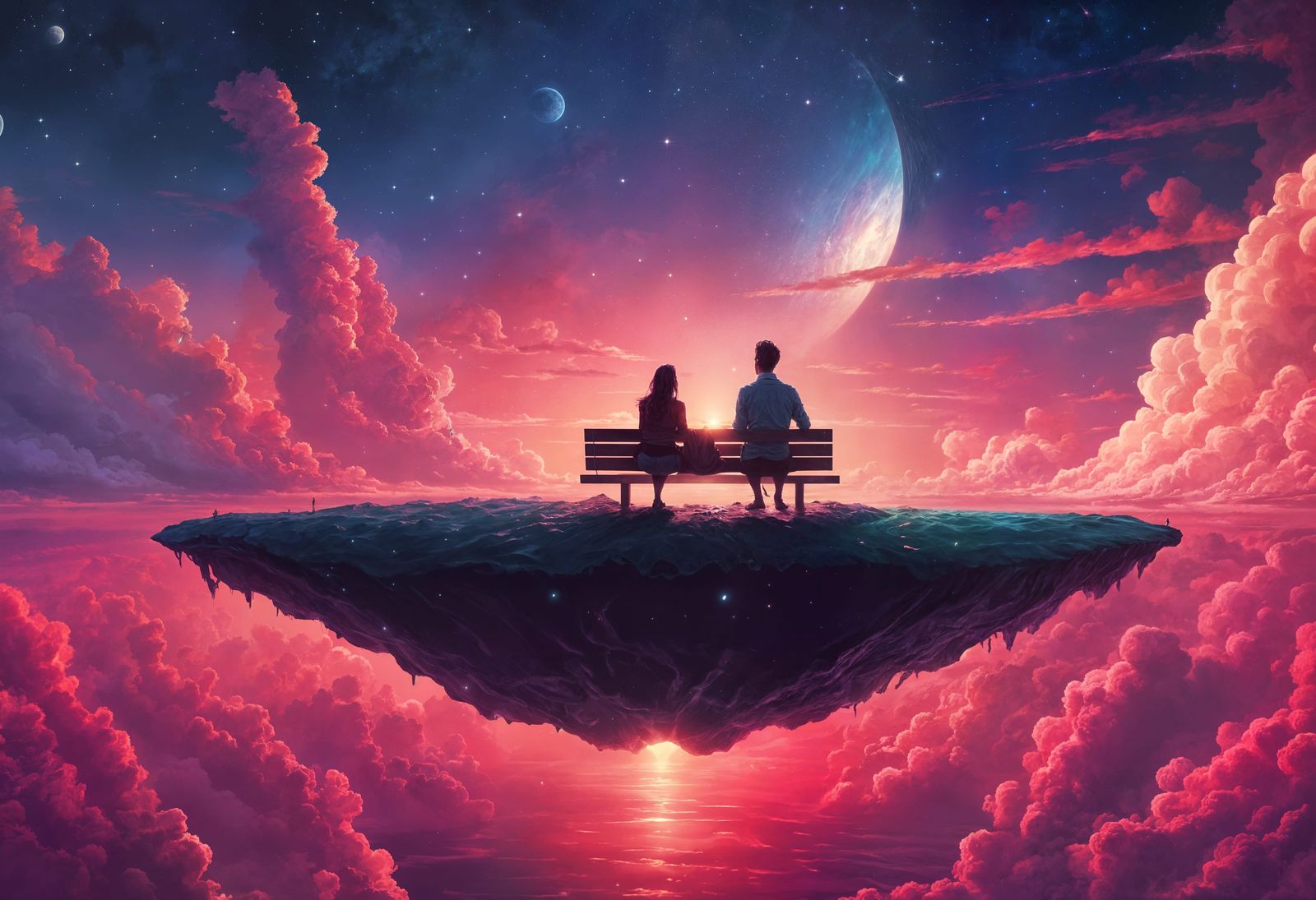 Couple at the Edge of the Universe: Digital Art