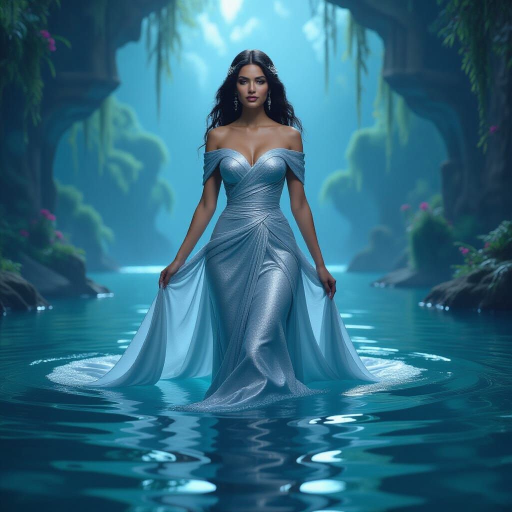 she is Timeless elegance rising from still waters.