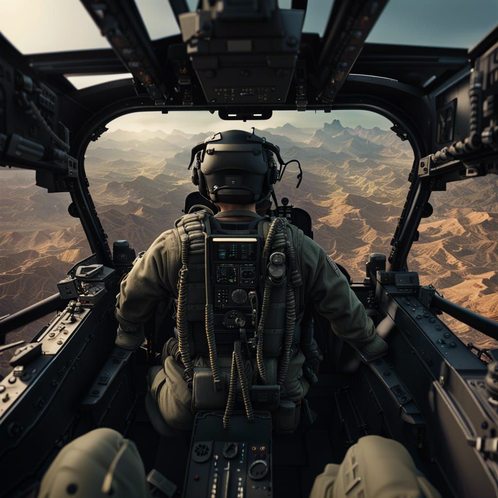 Apache Attack Helicopter Cockpit View in 8K