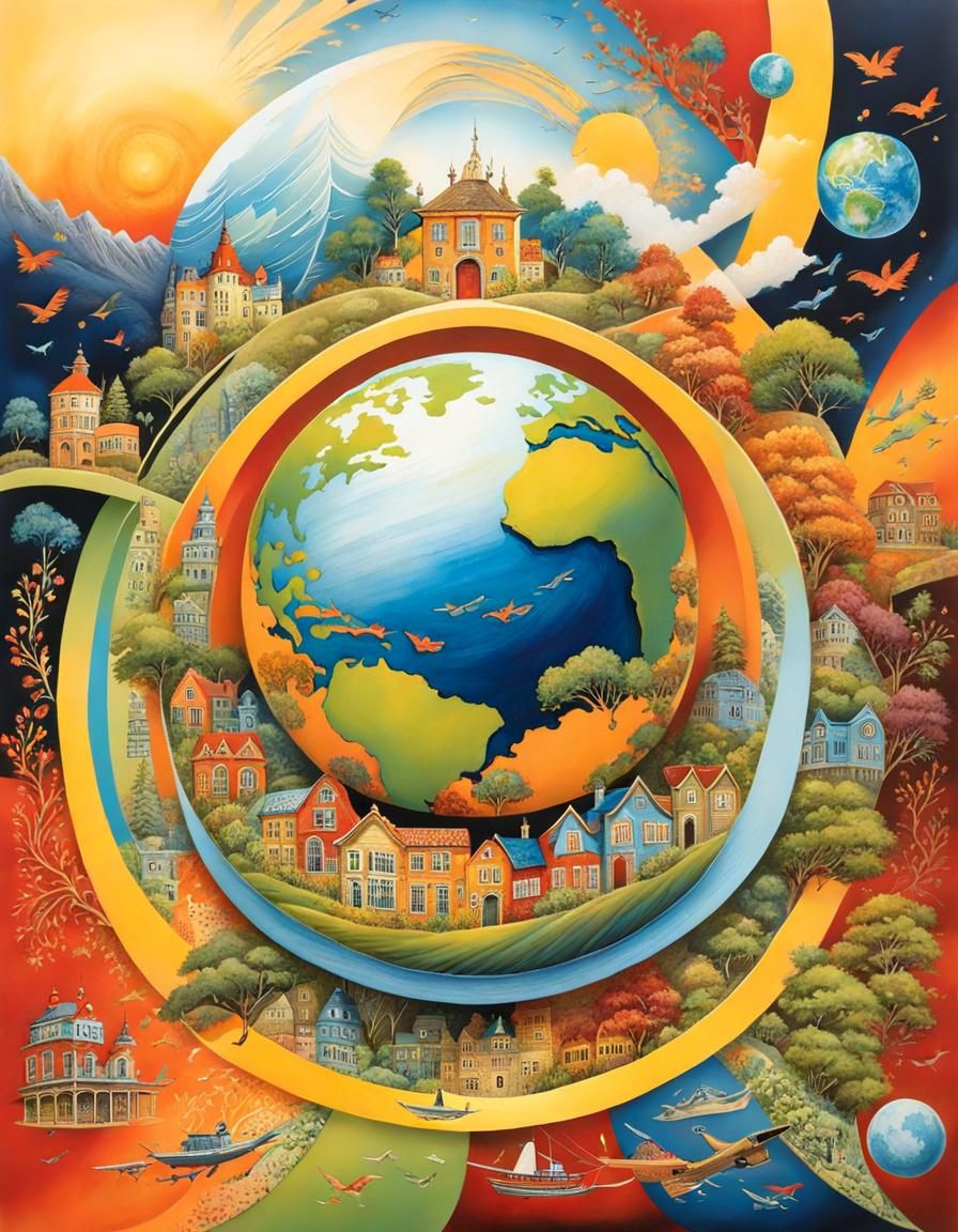 Detailed Art Piece with Vibrant European Inks